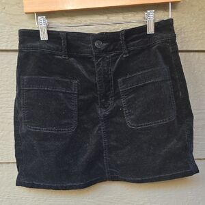 American Eagle Velvet Black Mini Skirt 4 Hi Rise